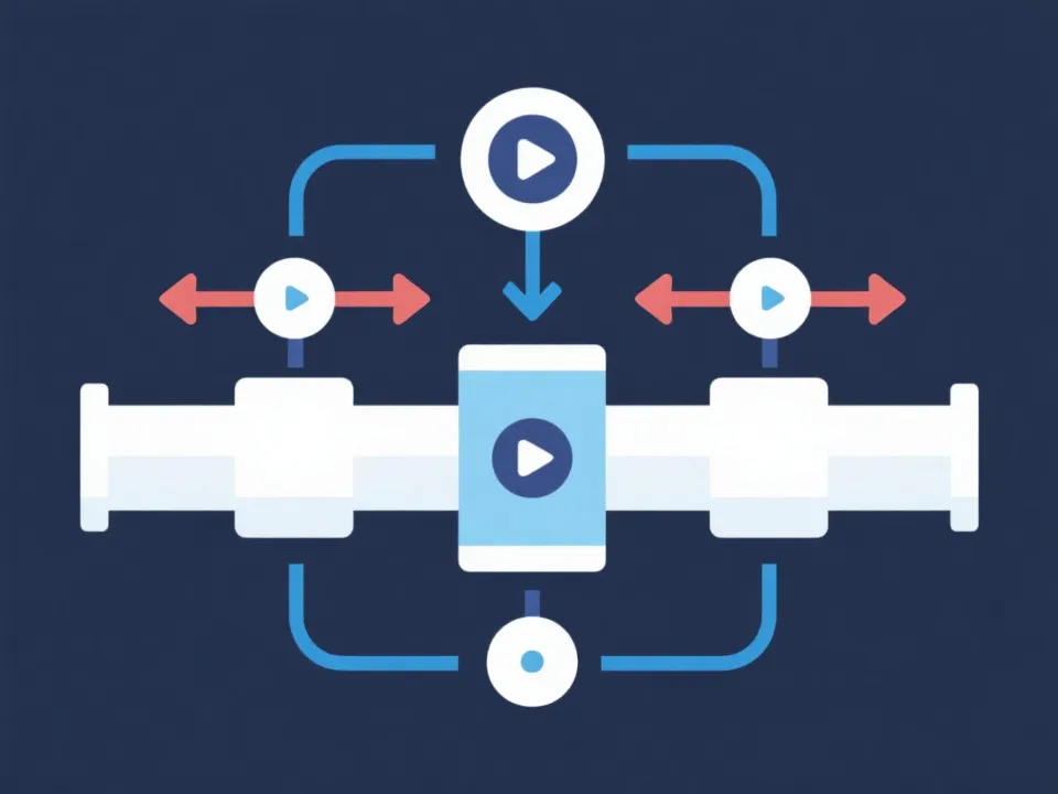 低延迟直播链路示意图：就近接入、CDN节点、专线回源与播放器缓冲策略